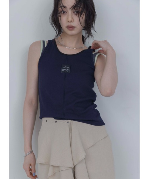 Eimee Law(エイミーロウ)の「レイヤードライクタンクトップ(タンクトップ・レディース・ブラック/ネイビー/オフホワイト・FREE)」の13枚目の写真