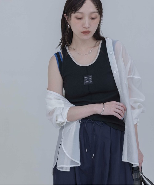 Eimee Law(エイミーロウ)の「レイヤードライクタンクトップ(タンクトップ・レディース・ブラック/ネイビー/オフホワイト・FREE)」の16枚目の写真