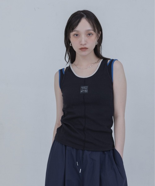 Eimee Law(エイミーロウ)の「レイヤードライクタンクトップ(タンクトップ・レディース・ブラック/ネイビー/オフホワイト・FREE)」の18枚目の写真