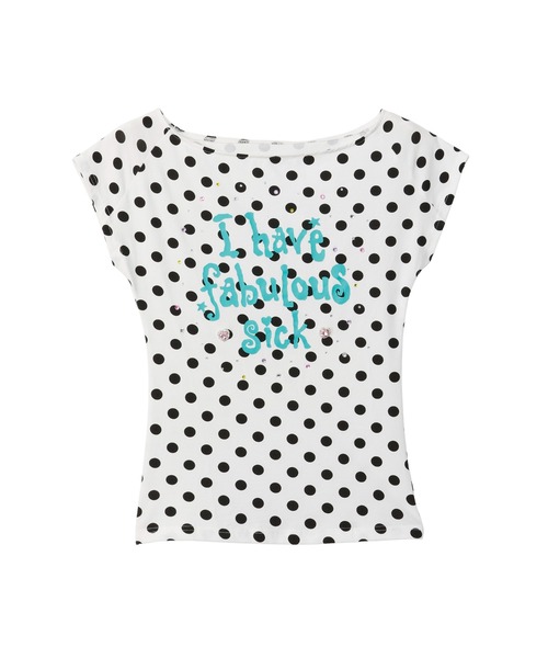 Ada.(エイダ)の「ビジューロゴ ボートネック スリム カットソー(Tシャツ/カットソー・レディース・ホワイト/ピンク/ドット・FREE)」の20枚目の写真