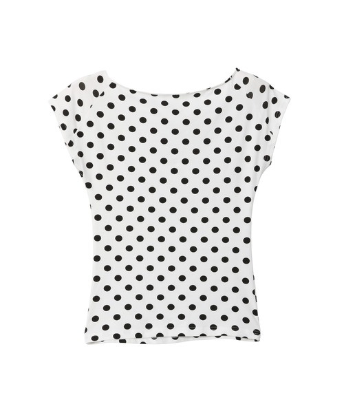 Ada.(エイダ)の「ビジューロゴ ボートネック スリム カットソー(Tシャツ/カットソー・レディース・ホワイト/ピンク/ドット・FREE)」の21枚目の写真