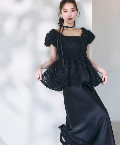 polaura（ポローラ）の「セミフレアサテンスカート（スカート）」 - WEAR