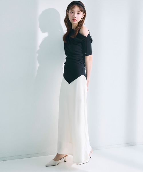 polaura（ポローラ）の「セミフレアサテンスカート（スカート）」 - WEAR