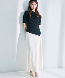 polaura（ポローラ）の「セミフレアサテンスカート（スカート）」 - WEAR