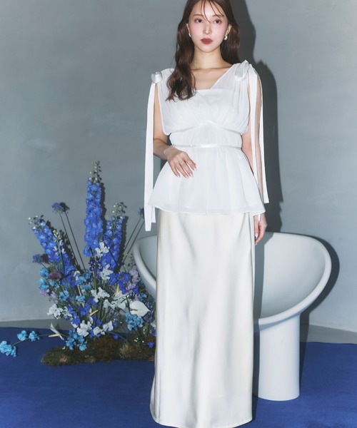 polaura（ポローラ）の「セミフレアサテンスカート（スカート）」 - WEAR