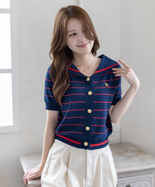 U.S. POLO ASSN.】clear 別注 マリンニットトップス（ニット/セーター