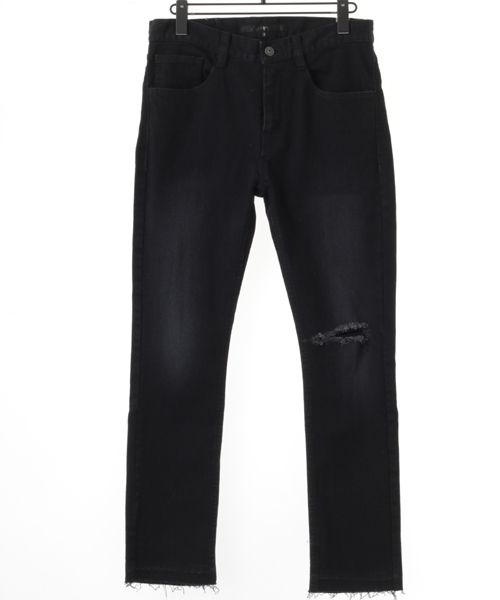 NO ID.(ノーアイディ)の「mp4173-ストレッチデニムUSED加工テーパードPT パンツ(デニムパンツ・メンズ・ブラック/インディゴブルー/ブルー系その他・2/1/3)」の4枚目の写真