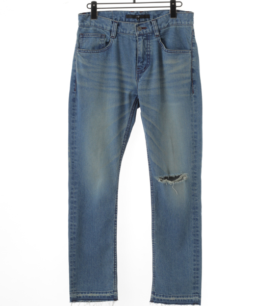 NO ID.(ノーアイディ)の「mp4173-ストレッチデニムUSED加工テーパードPT パンツ(デニムパンツ・メンズ・ブラック/インディゴブルー/ブルー系その他・2/1/3)」の5枚目の写真