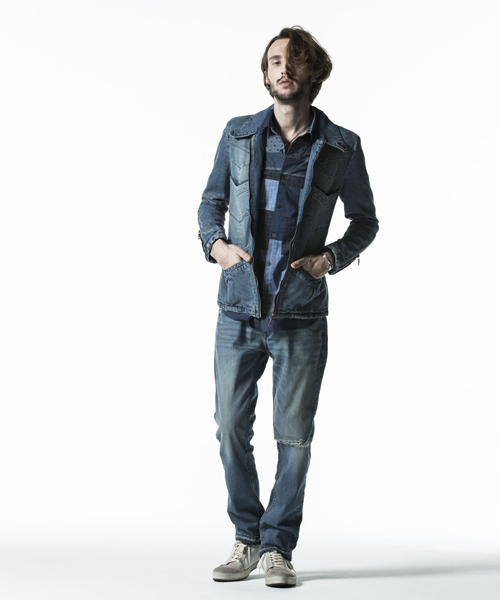 NO ID.(ノーアイディ)の「mp4173-ストレッチデニムUSED加工テーパードPT パンツ(デニムパンツ・メンズ・ブラック/インディゴブルー/ブルー系その他・2/1/3)」の18枚目の写真