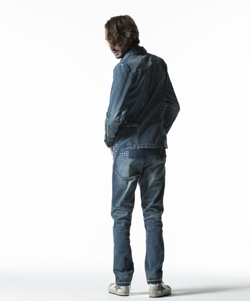 NO ID.(ノーアイディ)の「mp4173-ストレッチデニムUSED加工テーパードPT パンツ(デニムパンツ・メンズ・ブラック/インディゴブルー/ブルー系その他・2/1/3)」の19枚目の写真