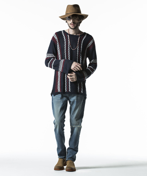 NO ID.(ノーアイディ)の「mp4173-ストレッチデニムUSED加工テーパードPT パンツ(デニムパンツ・メンズ・ブラック/インディゴブルー/ブルー系その他・2/1/3)」の9枚目の写真