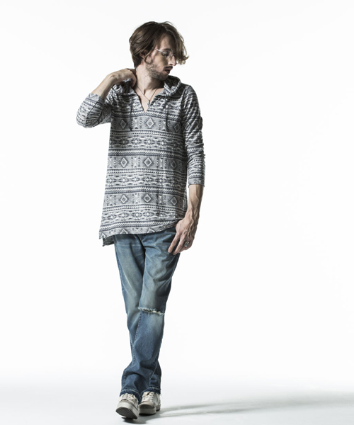 NO ID.(ノーアイディ)の「mp4173-ストレッチデニムUSED加工テーパードPT パンツ(デニムパンツ・メンズ・ブラック/インディゴブルー/ブルー系その他・2/1/3)」の10枚目の写真