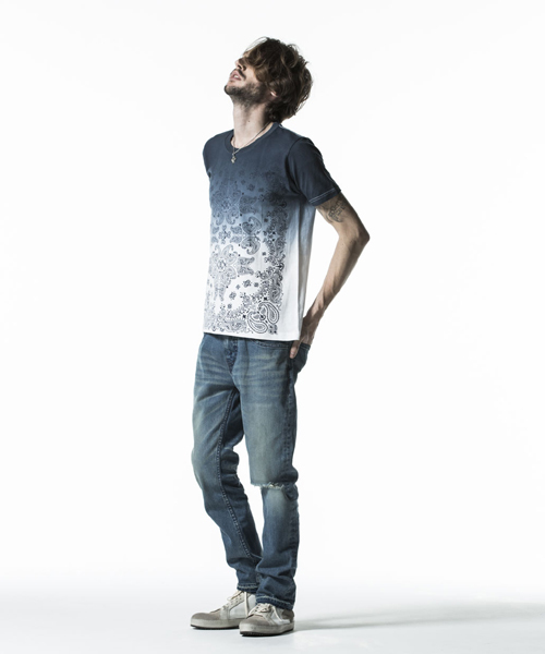 NO ID.(ノーアイディ)の「mp4173-ストレッチデニムUSED加工テーパードPT パンツ(デニムパンツ・メンズ・ブラック/インディゴブルー/ブルー系その他・2/1/3)」の12枚目の写真