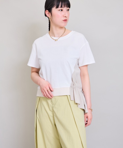 LHELBIE(レルビエ)の「ワークトップス(Tシャツ/カットソー・レディース・ブラック/ブラウン/オフホワイト・M)」の7枚目の写真