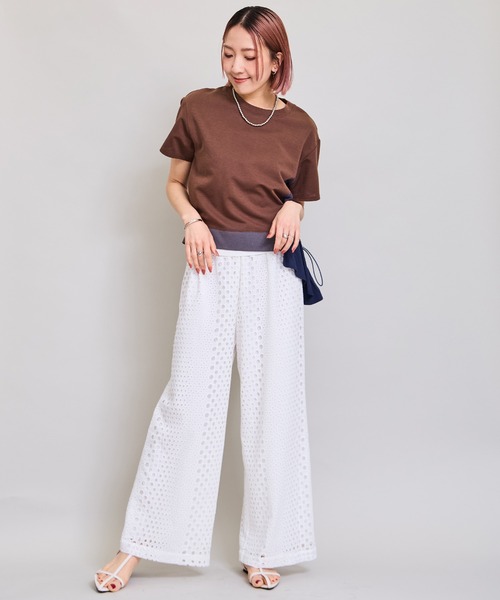LHELBIE(レルビエ)の「ワークトップス(Tシャツ/カットソー・レディース・ブラック/ブラウン/オフホワイト・M)」の5枚目の写真