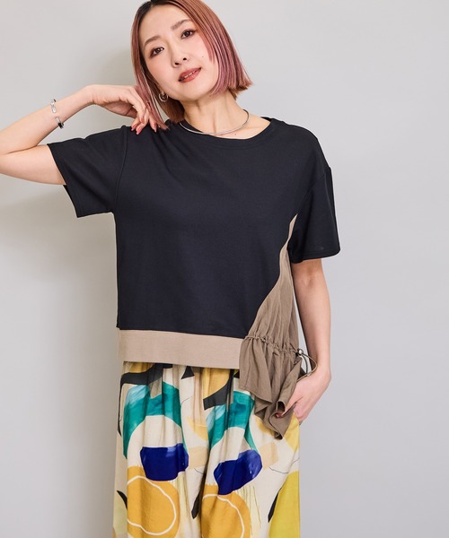 LHELBIE(レルビエ)の「ワークトップス(Tシャツ/カットソー・レディース・ブラック/ブラウン/オフホワイト・M)」の10枚目の写真