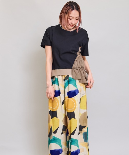 LHELBIE(レルビエ)の「ワークトップス(Tシャツ/カットソー・レディース・ブラック/ブラウン/オフホワイト・M)」の11枚目の写真