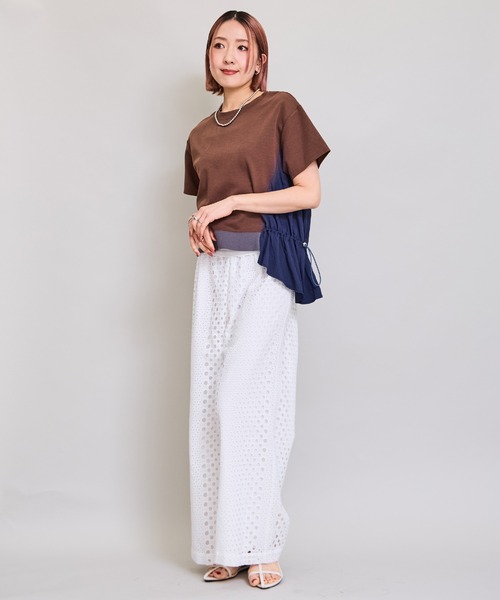 LHELBIE(レルビエ)の「ワークトップス(Tシャツ/カットソー・レディース・ブラック/ブラウン/オフホワイト・M)」の12枚目の写真