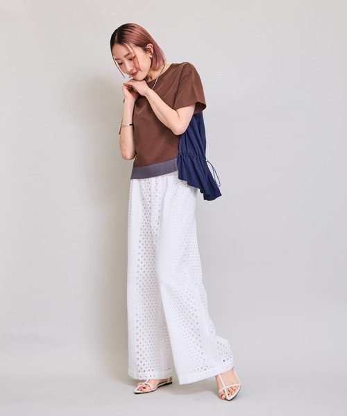 LHELBIE(レルビエ)の「ワークトップス(Tシャツ/カットソー・レディース・ブラック/ブラウン/オフホワイト・M)」の14枚目の写真
