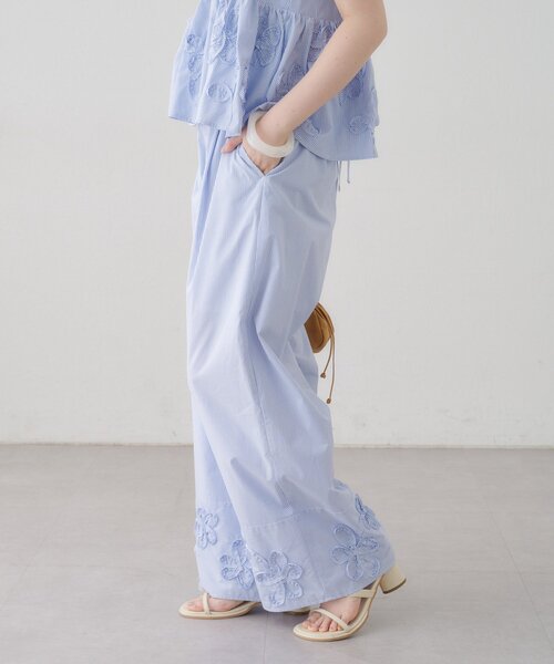 Kastane(カスタネ)の「【WEB先行/2サイズ展開/低身長サイズ】SETUPステッチ刺繍パンツ(その他パンツ・レディース・ネイビー/ブラック/ブルー・1/0)」の17枚目の写真
