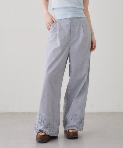 Kastane(カスタネ)の「【WEB先行/2サイズ展開/低身長サイズ】SETUPステッチ刺繍パンツ(その他パンツ・レディース・ネイビー/ブラック/ブルー・1/0)」の12枚目の写真