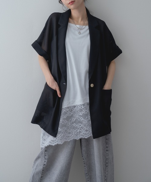 ANNA LUNA(アンナルナ)の「【ANNA LUNA】 裾レース が可愛い キャミソール(キャミソール・レディース・ブラック/オフホワイト・MEDIUM)」の21枚目の写真