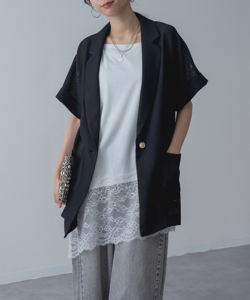 ANNA LUNA(アンナルナ)の「【ANNA LUNA】 裾レース が可愛い キャミソール(キャミソール・レディース・ブラック/オフホワイト・MEDIUM)」の22枚目の写真