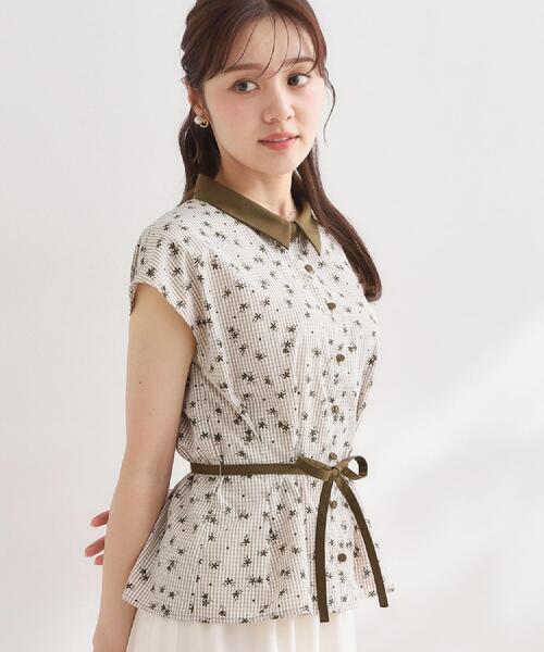 couture brooch(クチュールブローチ)の「【洗える】フラワープリント チェックシャツ(シャツ/ブラウス・レディース・ベージュ系1/ブラック系1・40/36/38/42)」の17枚目の写真