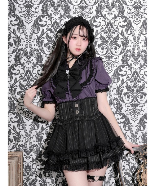 NOEMIE(ノエミー)の「ゴシックヨークジャボリボンブラウス(シャツ/ブラウス・レディース・パープル/ブラック/オフホワイト・M)」の3枚目の写真