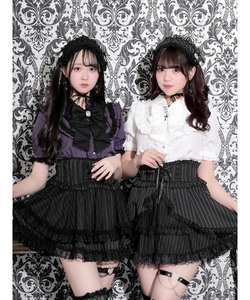 NOEMIE(ノエミー)の「ゴシックヨークジャボリボンブラウス(シャツ/ブラウス・レディース・パープル/ブラック/オフホワイト・M)」の4枚目の写真