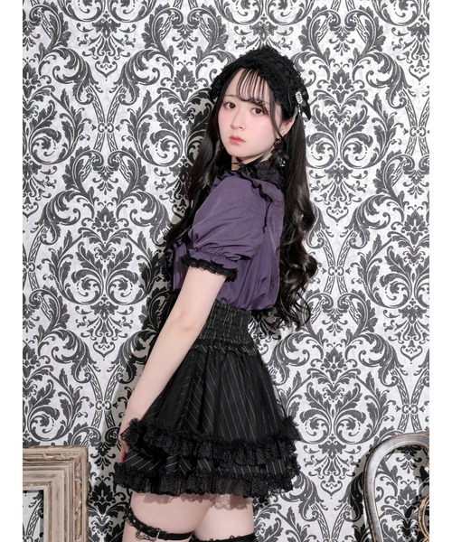 NOEMIE(ノエミー)の「ゴシックヨークジャボリボンブラウス(シャツ/ブラウス・レディース・パープル/ブラック/オフホワイト・M)」の8枚目の写真