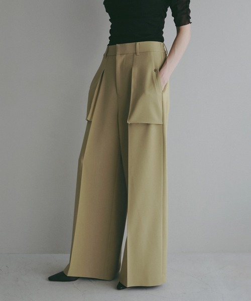 MANOF(マノフ)の「OUT POCKET WIDE PANTS(その他パンツ・レディース・グレー/ネイビー/ベージュ・M/S)」の1枚目の写真
