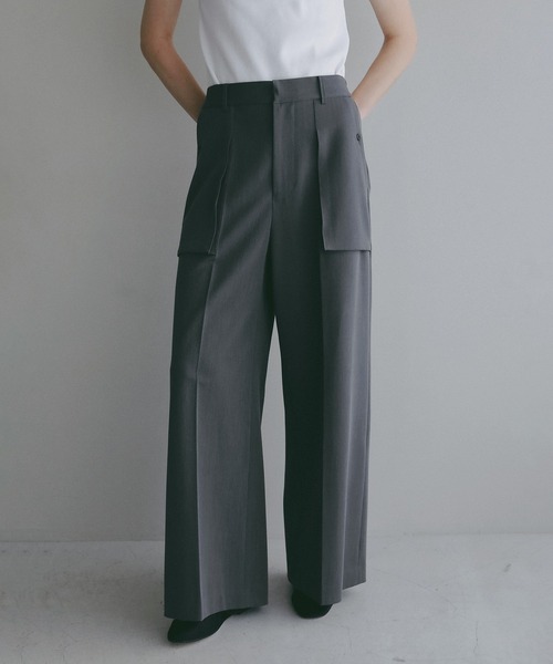 MANOF(マノフ)の「OUT POCKET WIDE PANTS(その他パンツ・レディース・グレー/ネイビー/ベージュ・M/S)」の3枚目の写真