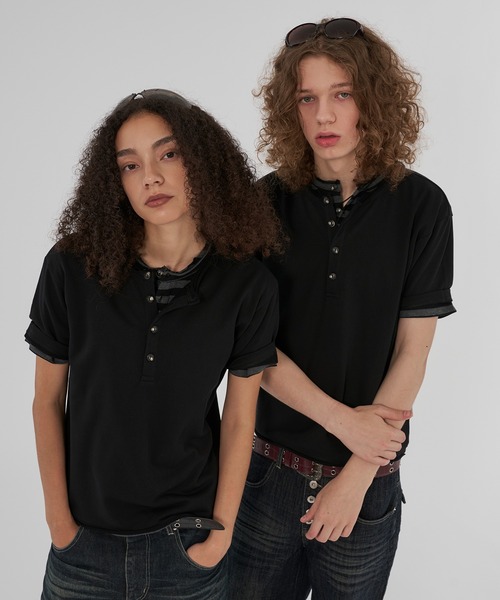 WISH FOR EVER(ウィッシュフォーエバー)の「ASSORT LIGHTWEIGHT FRENCH TERRY COMPACT HENRY NECK T/アソートライトウェイトフレンチテリーコンパクトヘンリーネックT(Tシャツ/カットソー・メンズ・ネイビー/ターコイズブルー/ブラック/チャコールグレー・SMALL/MEDIUM/LARGE)」の1枚目の写真