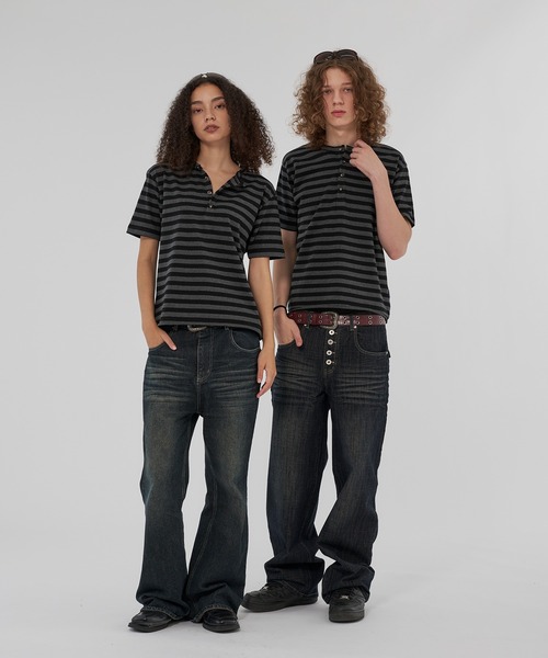 WISH FOR EVER(ウィッシュフォーエバー)の「ASSORT LIGHTWEIGHT FRENCH TERRY COMPACT HENRY NECK T/アソートライトウェイトフレンチテリーコンパクトヘンリーネックT(Tシャツ/カットソー・メンズ・ネイビー/ターコイズブルー/ブラック/チャコールグレー・SMALL/MEDIUM/LARGE)」の6枚目の写真