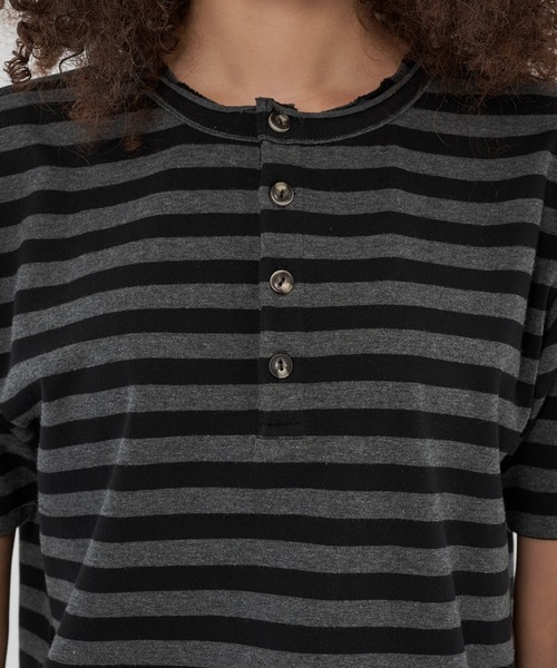 WISH FOR EVER(ウィッシュフォーエバー)の「ASSORT LIGHTWEIGHT FRENCH TERRY COMPACT HENRY NECK T/アソートライトウェイトフレンチテリーコンパクトヘンリーネックT(Tシャツ/カットソー・メンズ・ネイビー/ターコイズブルー/ブラック/チャコールグレー・SMALL/MEDIUM/LARGE)」の15枚目の写真