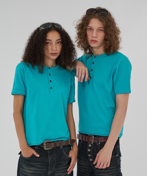 WISH FOR EVER(ウィッシュフォーエバー)の「ASSORT LIGHTWEIGHT FRENCH TERRY COMPACT HENRY NECK T/アソートライトウェイトフレンチテリーコンパクトヘンリーネックT(Tシャツ/カットソー・メンズ・ネイビー/ターコイズブルー/ブラック/チャコールグレー・SMALL/MEDIUM/LARGE)」の19枚目の写真