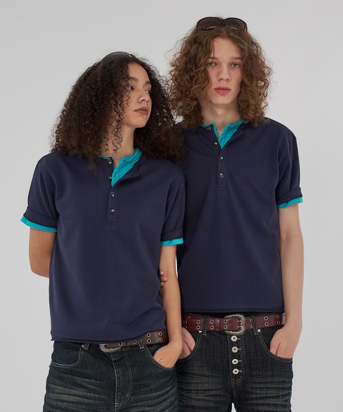 WISH FOR EVER(ウィッシュフォーエバー)の「ASSORT LIGHTWEIGHT FRENCH TERRY COMPACT HENRY NECK T/アソートライトウェイトフレンチテリーコンパクトヘンリーネックT(Tシャツ/カットソー・メンズ・ネイビー/ターコイズブルー/ブラック/チャコールグレー・SMALL/MEDIUM/LARGE)」の22枚目の写真