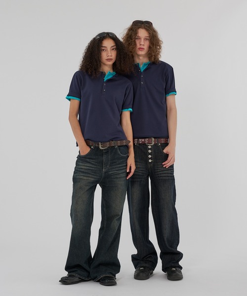 WISH FOR EVER(ウィッシュフォーエバー)の「ASSORT LIGHTWEIGHT FRENCH TERRY COMPACT HENRY NECK T/アソートライトウェイトフレンチテリーコンパクトヘンリーネックT(Tシャツ/カットソー・メンズ・ネイビー/ターコイズブルー/ブラック/チャコールグレー・SMALL/MEDIUM/LARGE)」の21枚目の写真