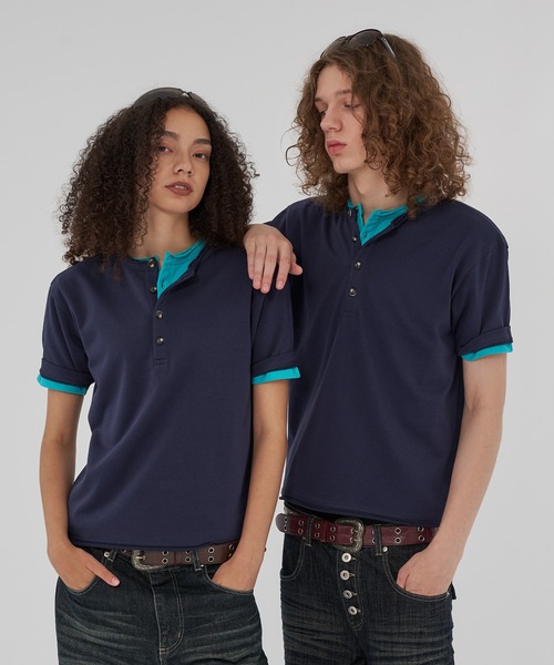 WISH FOR EVER(ウィッシュフォーエバー)の「ASSORT LIGHTWEIGHT FRENCH TERRY COMPACT HENRY NECK T/アソートライトウェイトフレンチテリーコンパクトヘンリーネックT(Tシャツ/カットソー・メンズ・ネイビー/ターコイズブルー/ブラック/チャコールグレー・SMALL/MEDIUM/LARGE)」の18枚目の写真
