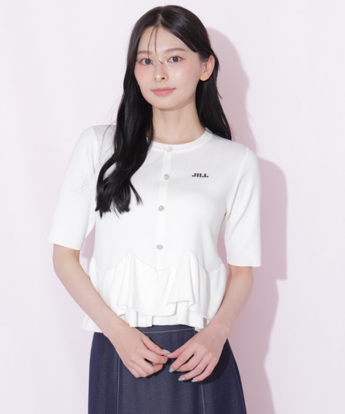 JILL by JILL STUART(ジルバイジルスチュアート)の「フリルペプラムニット(ニット/セーター・レディース・ホワイト/ブラック系その他/ネイビー・FREE)」の16枚目の写真
