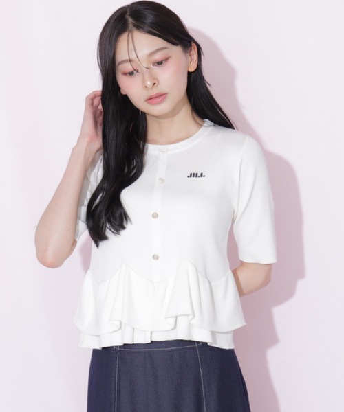 JILL by JILL STUART(ジルバイジルスチュアート)の「フリルペプラムニット(ニット/セーター・レディース・ホワイト/ブラック系その他/ネイビー・FREE)」の18枚目の写真