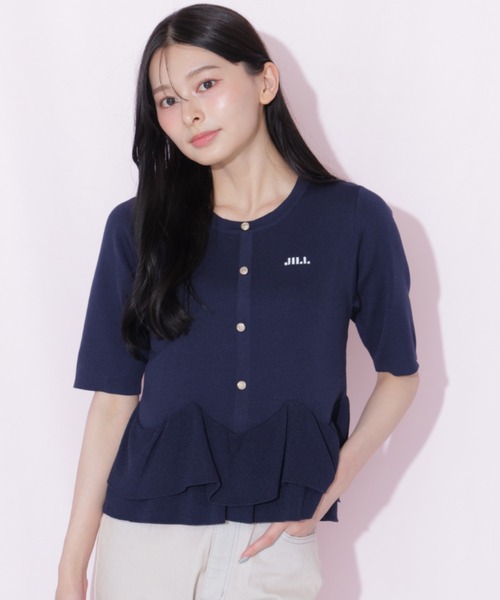 JILL by JILL STUART(ジルバイジルスチュアート)の「フリルペプラムニット(ニット/セーター・レディース・ホワイト/ブラック系その他/ネイビー・FREE)」の22枚目の写真