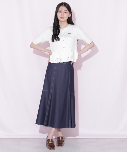JILL by JILL STUART(ジルバイジルスチュアート)の「フリルペプラムニット(ニット/セーター・レディース・ホワイト/ブラック系その他/ネイビー・FREE)」の19枚目の写真