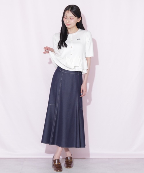 JILL by JILL STUART(ジルバイジルスチュアート)の「フリルペプラムニット(ニット/セーター・レディース・ホワイト/ブラック系その他/ネイビー・FREE)」の20枚目の写真