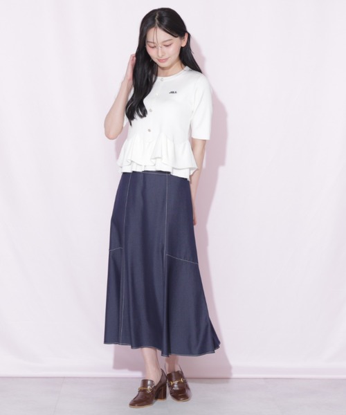 JILL by JILL STUART(ジルバイジルスチュアート)の「フリルペプラムニット(ニット/セーター・レディース・ホワイト/ブラック系その他/ネイビー・FREE)」の21枚目の写真
