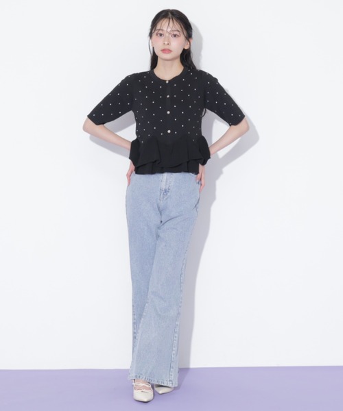JILL by JILL STUART(ジルバイジルスチュアート)の「フリルペプラムニット(ニット/セーター・レディース・ホワイト/ブラック系その他/ネイビー・FREE)」の13枚目の写真