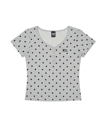BASIC ILOVEU SHORT DOT SLEEVE TEE(GRAY)