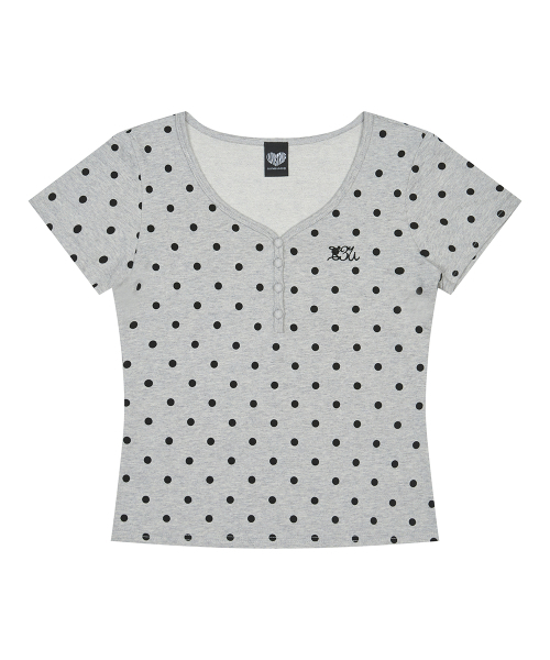 LUVISTRUE(ラヴイズトゥルー)の「BASIC ILOVEU SHORT DOT SLEEVE TEE(GRAY)(Tシャツ/カットソー・レディース・その他・FREE)」の6枚目の写真