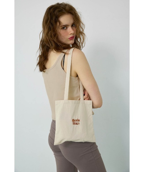 ALEXIA STAM（アリシアスタン）の「Embroidered Logo Tote Bag /ロゴ刺繍トートバッグ（トートバッグ・レディース・テラコッタ/カーキ/ホワイト/パープル/ピンク・FREE）」の2枚目の写真